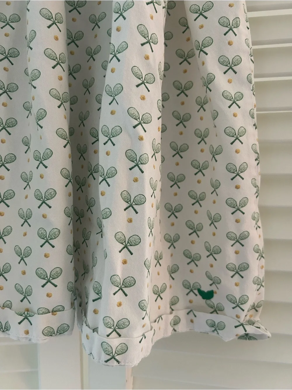 Petite Plume Girls Tennis Print Cotton Nightgown Sleeveless White Green Size 4T